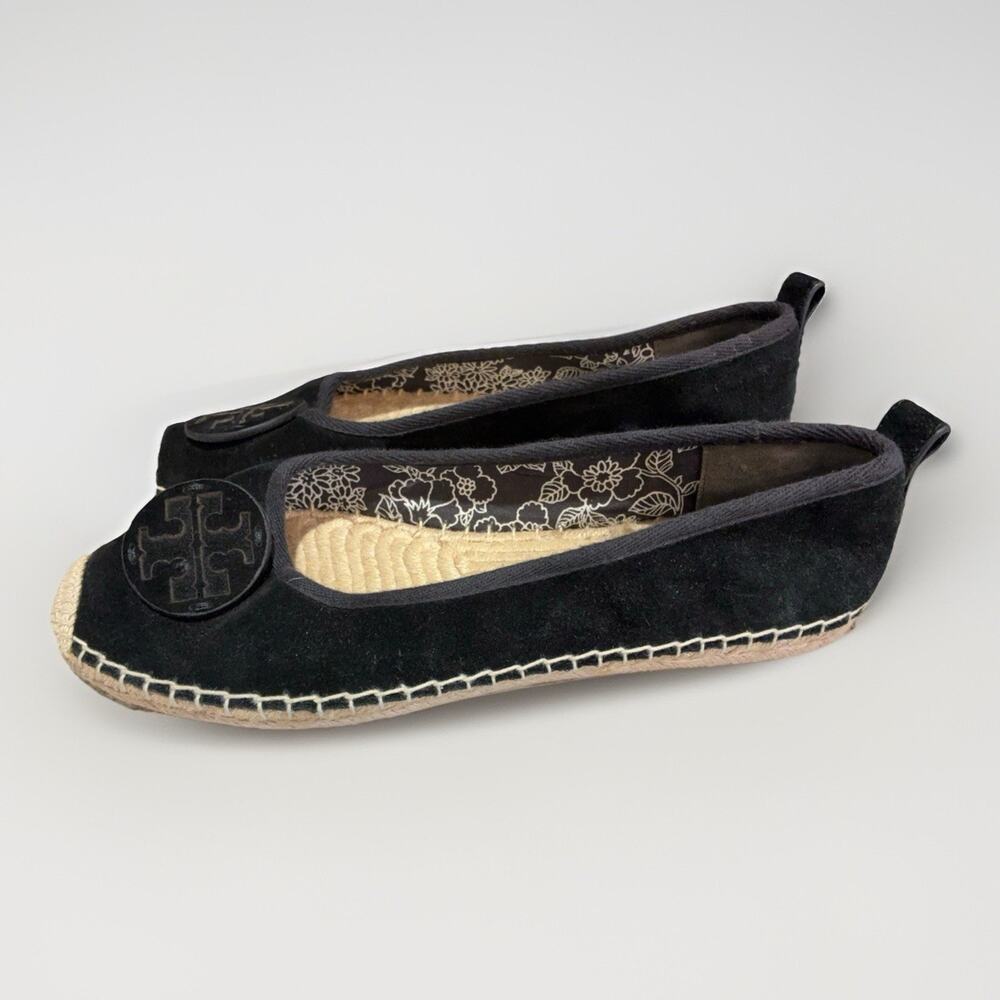 Tory Burch Minnie Black Suede Espadrille size 10 NWOB